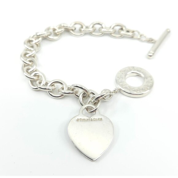 Tiffany & Co Sterling Silver Return to Tiffany Toggle Engravable Heart Bracelet - Picture 13 of 15